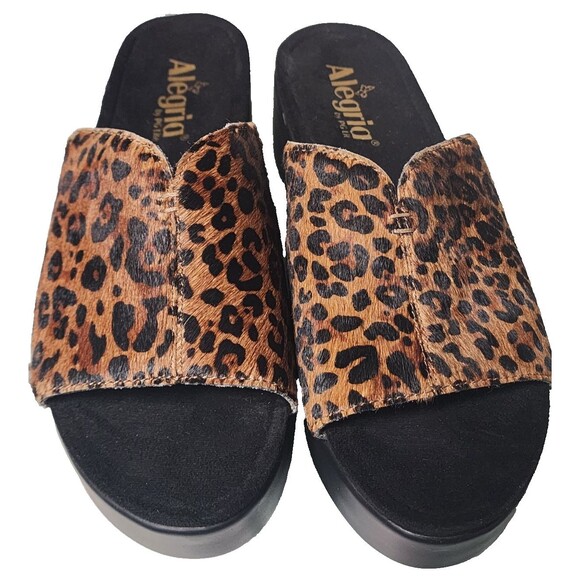 Alegria Trinity NEW Safari Leather Platform Wedge Pony Hair Upper Size 38 - Picture 2 of 8